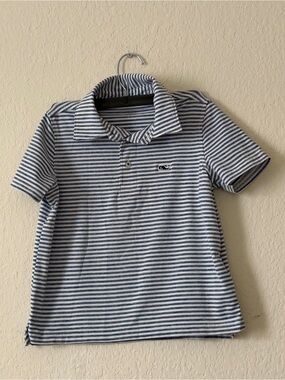 Vineyard Vines Blue and White Striped Polo